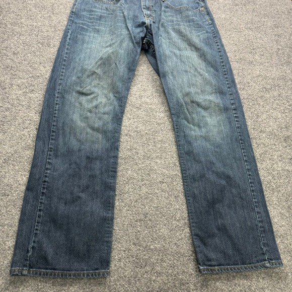 Wrangler Relaxed Straight Jeans Men's 34x30 Blue Denim Casual Pants - Picture 8 of 12